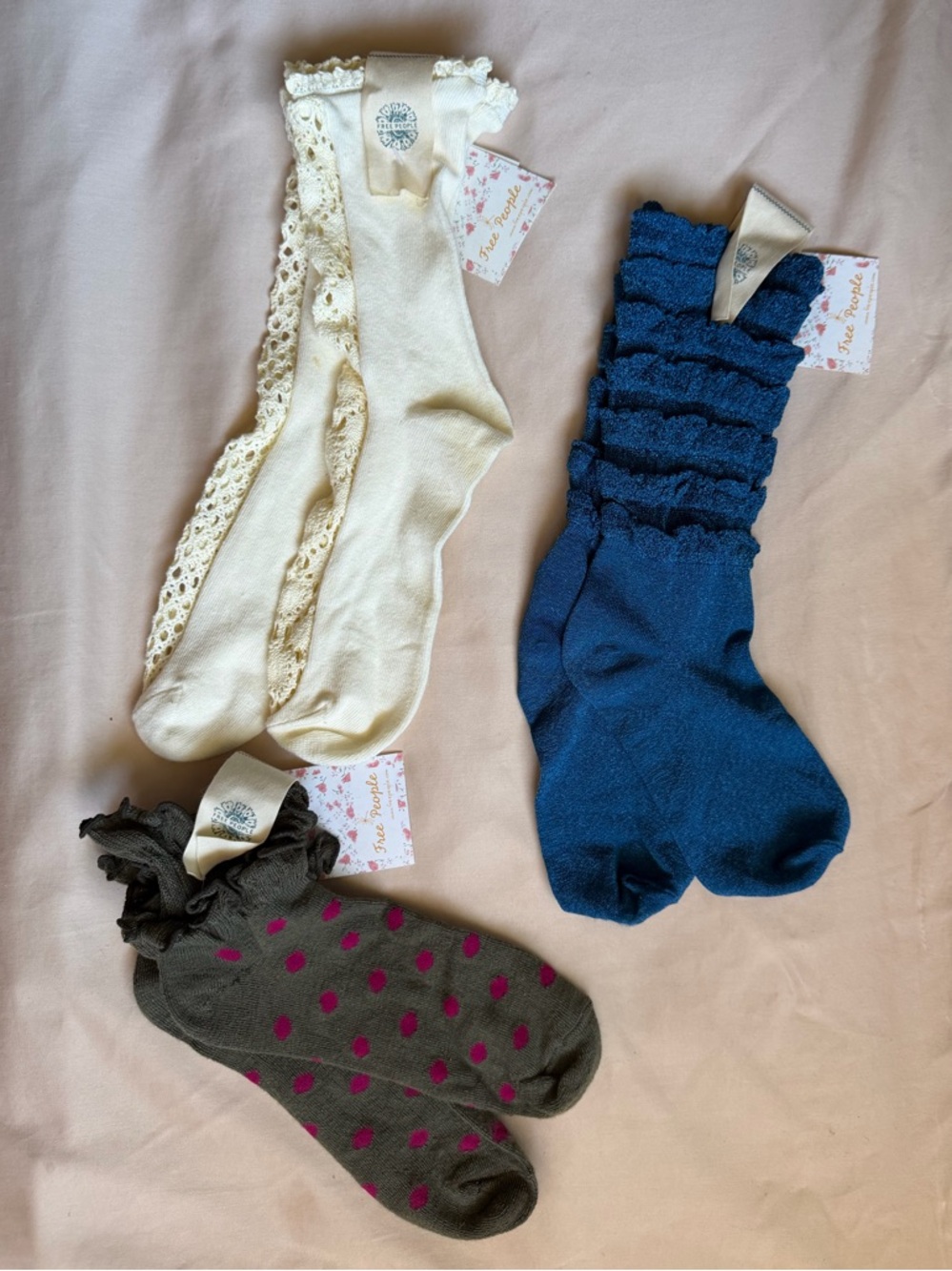 Vintage Free People Lace Ruffle Sock Bundle Cottagecore Whimsigoth NWT